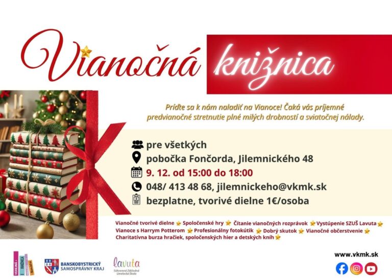 Read more about the article Vianočná knižnica – Verejná knižnica Mikuláša Kováča – pobočka Fončorda
